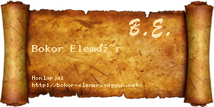 Bokor Elemér névjegykártya