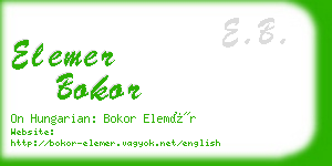 elemer bokor business card